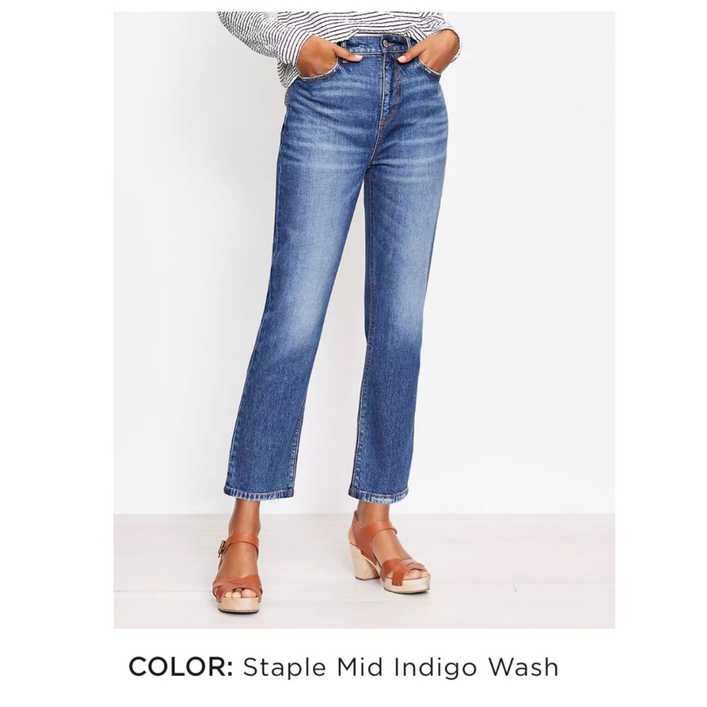 NWT Loft High Rise Straight Crop Jeans Size 10 / Size 30